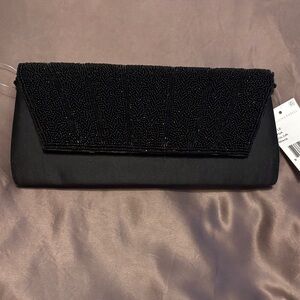 Adrianna Papell Black Beaded Clutch